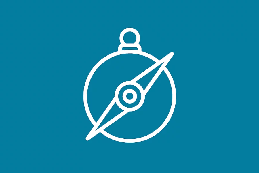 White FES icon shows a compass on a petrol background