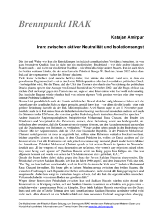 Iran: zwischen aktiver Neutralität und Isolationsangst