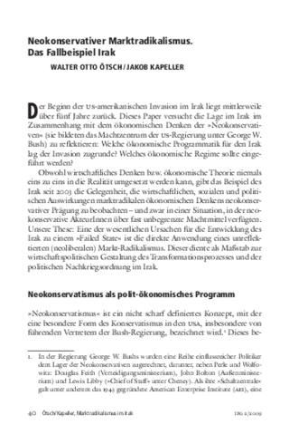 Neokonservativer Marktradikalismus